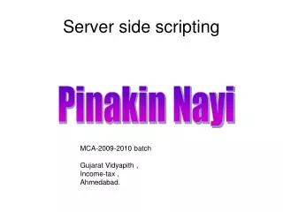 Server side scripting