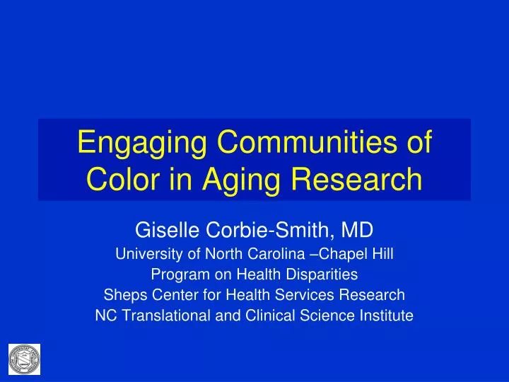 engaging communities of color in aging research