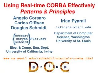 using real time corba effectively patterns principles