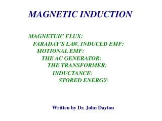 MAGNETIC INDUCTION