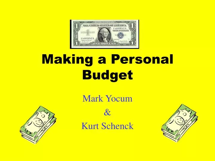making a personal budget