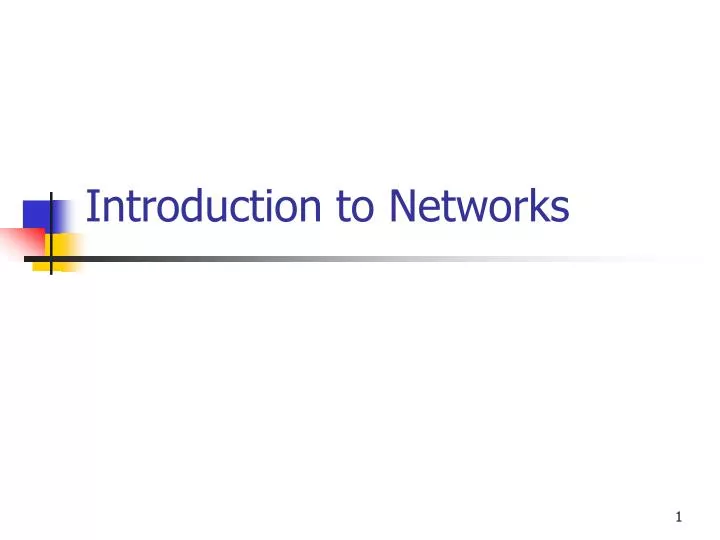 introduction to networks