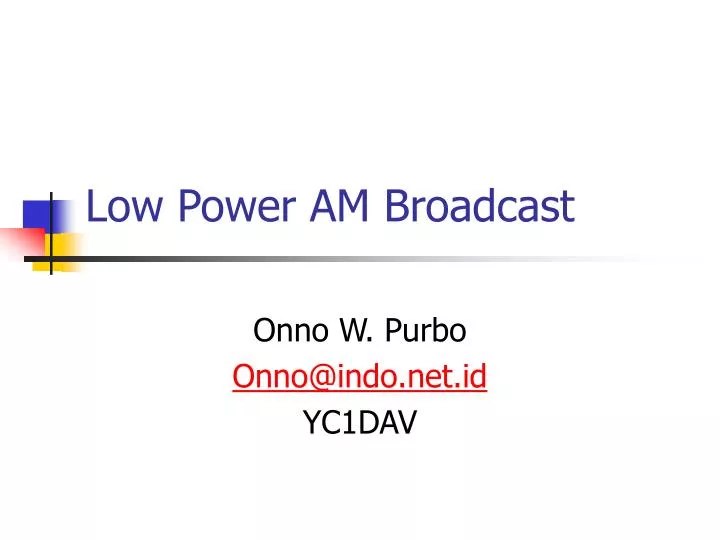 low power am broadcast