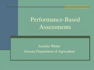 Performance-Based Assessments