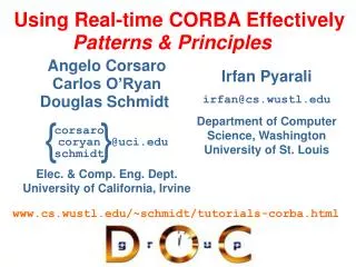 Using Real-time CORBA Effectively Patterns &amp; Principles