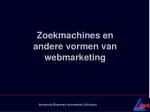 Zoekmachines en andere vormen van webmarketing - slide 1