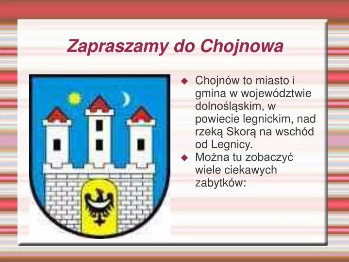 zapraszamy do chojnowa