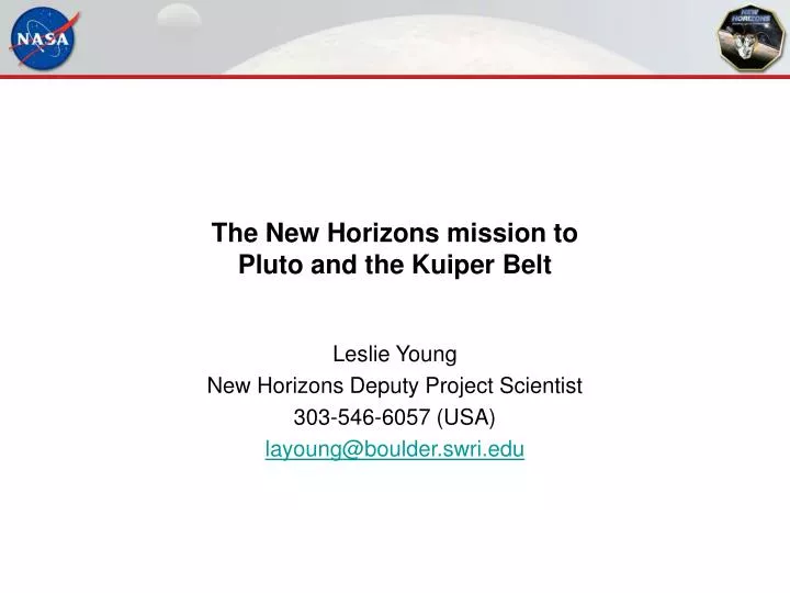 the new horizons mission to pluto and the kuiper belt