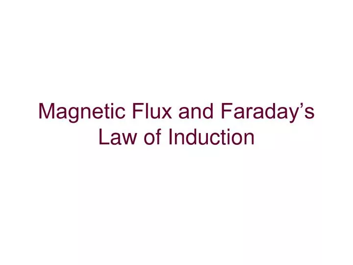 magnetic flux and faraday s law of induction