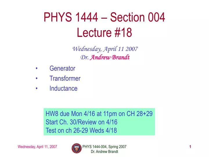 phys 1444 section 004 lecture 18