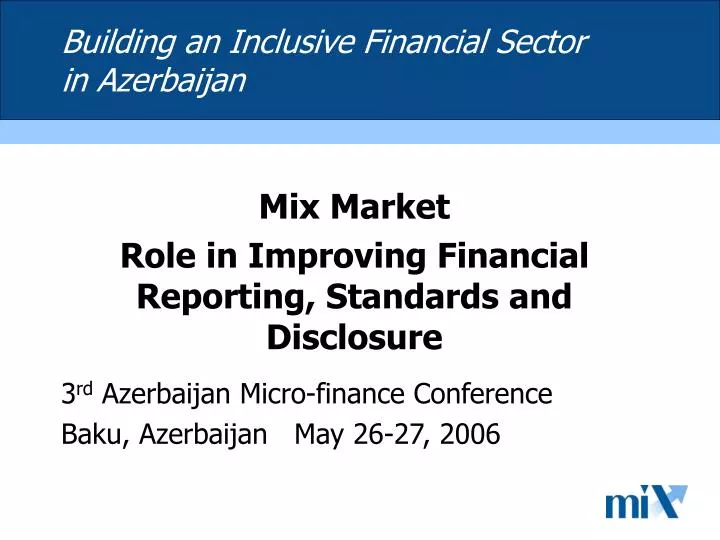 building an inclusive financial sector in azerbaijan