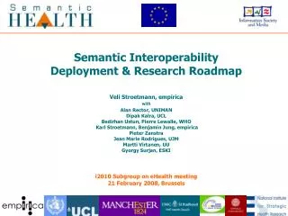 Semantic Interoperability Deployment &amp; Research Roadmap