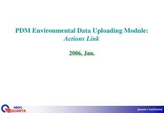PDM Environmental Data Uploading Module: Actions Link 2006, Jan.