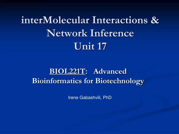 intermolecular interactions network inference unit 17