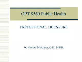 OPT 8560 Public Health