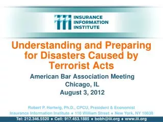 Understanding and Preparing for Disasters Caused by Terrorist Acts