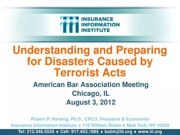understanding and preparing for disasters caused by terrorist acts