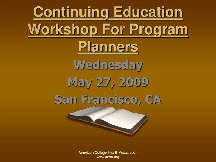 continuing education workshop for program planners