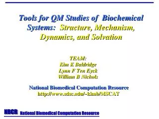 National Biomedical Computation Resource