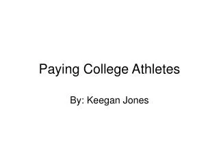 Paying College Athletes