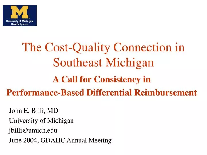 the cost quality connection in southeast michigan