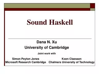 Sound Haskell