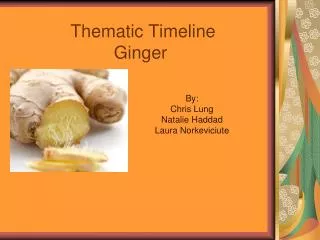 Thematic Timeline Ginger