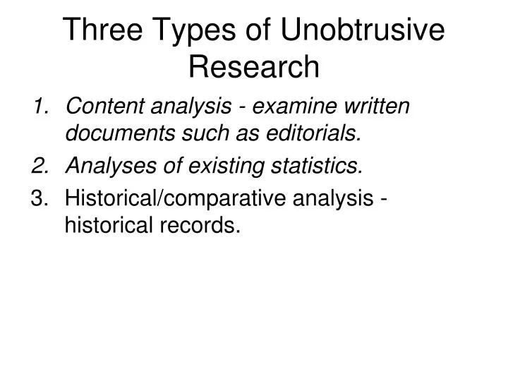 three types of unobtrusive research