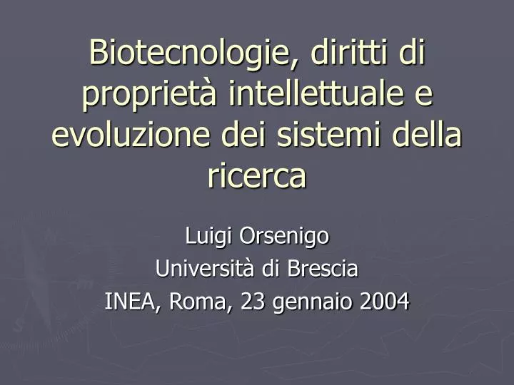 biotecnologie diritti di propriet intellettuale e evoluzione dei sistemi della ricerca