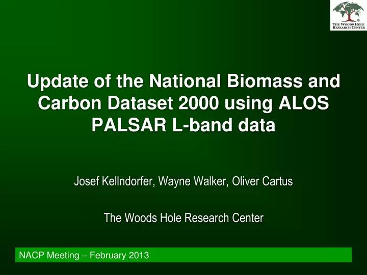update of the national biomass and carbon dataset 2000 using alos palsar l band data