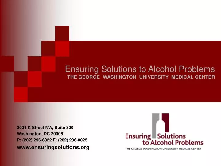 ensuring solutions to alcohol problems the george washington university medical center