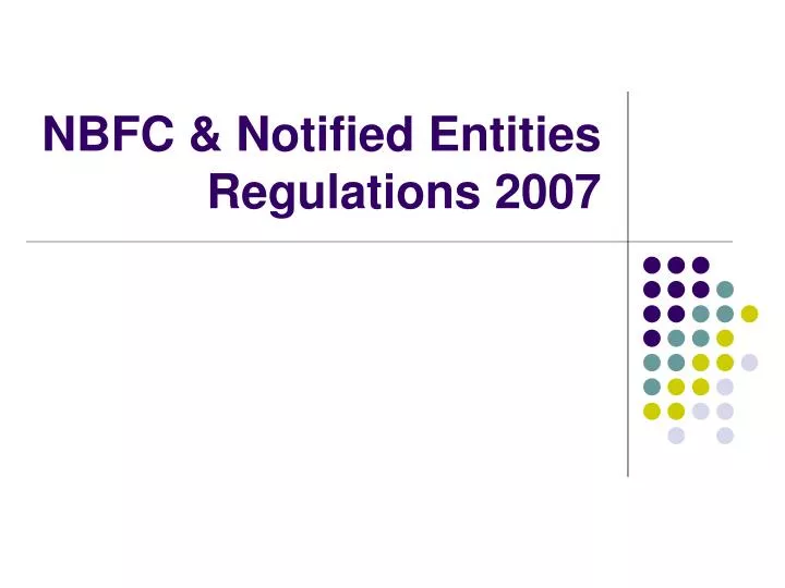 nbfc notified entities regulations 2007