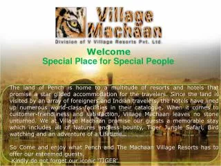 village machaan pench, vvillage resorts, hotels at pench,res