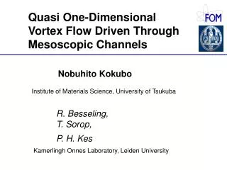 Quasi One-Dimensional Vortex Flow Driven Through Mesoscopic Channels