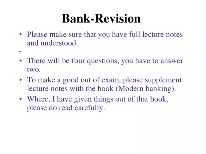 bank revision