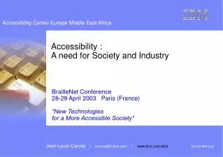 Accessibility : A need for Society and Industry