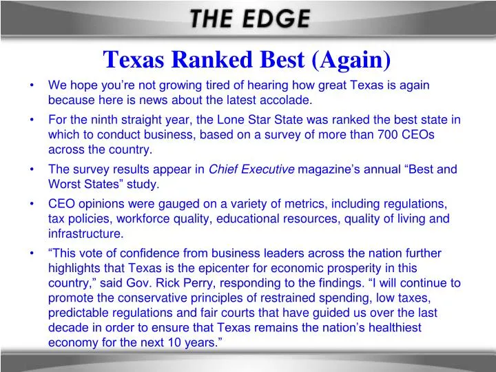 texas ranked best again