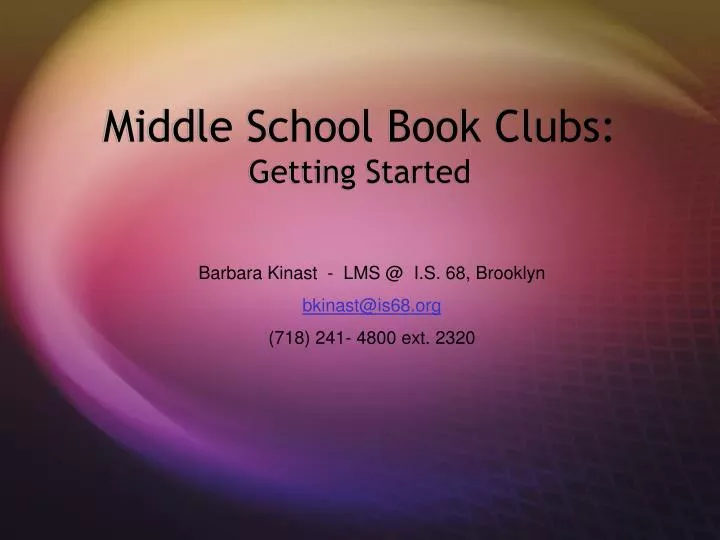 middle school book clubs getting started