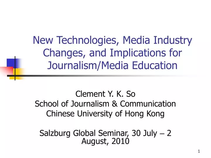 new technologies media industry changes and implications for journalism media education