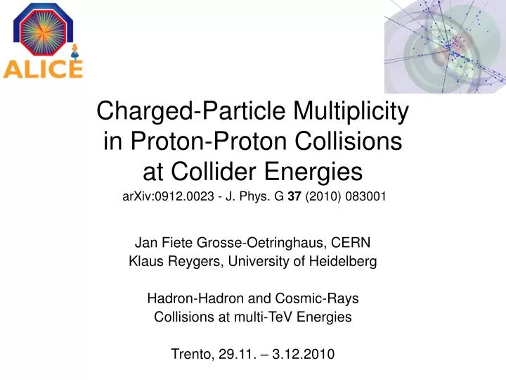 charged particle multiplicity in proton proton collisions at collider energies