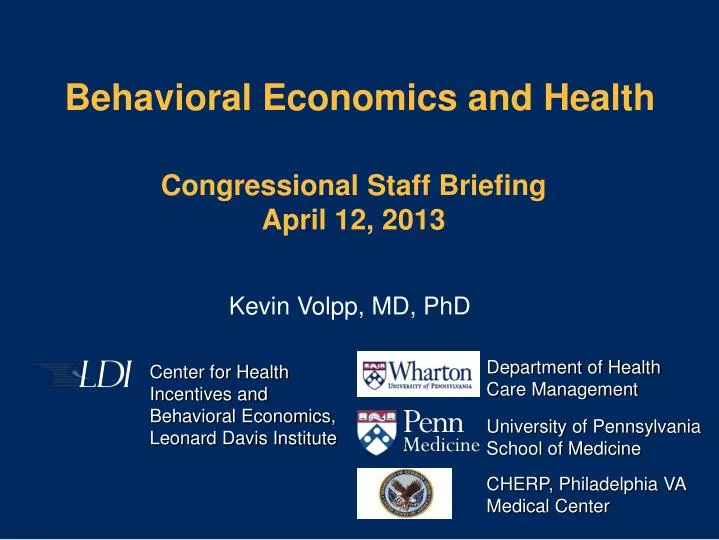 behavioral economics and health