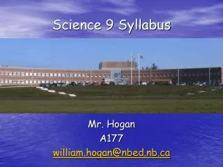 Science 9 Syllabus