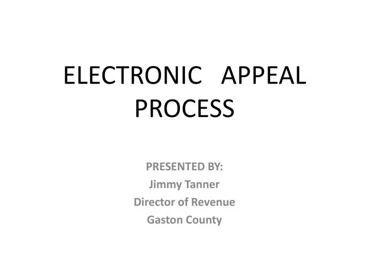 electronic appeal process