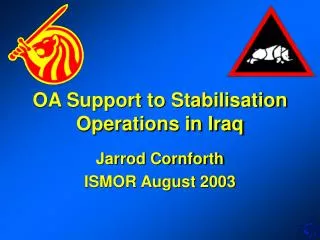 OA Support to Stabilisation Operations in Iraq