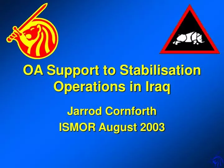 oa support to stabilisation operations in iraq