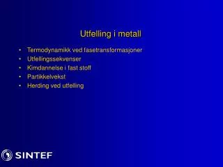 utfelling i metall