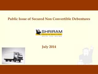 Public Issue of Secured Non Convertible Debentures