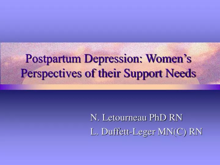 postpartum depression women s perspectives of their support needs