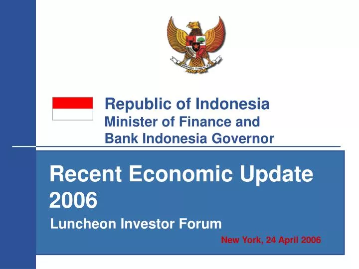 republic of indonesia minister of finance and bank indonesia governor