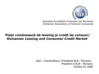Asociatia Societatilor Financiare din Romania/ Romanian Association of Financial Companies